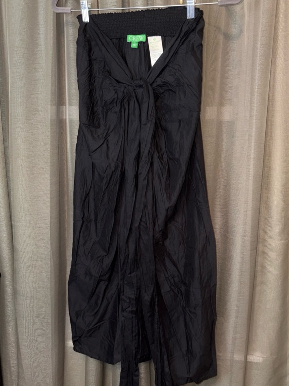 J. Crew Black Strapless Tie-Front Maxi Dress